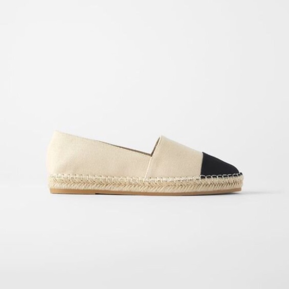 ZARA BASIC | NUDE AND BLACK ESPADRILLE | EU38